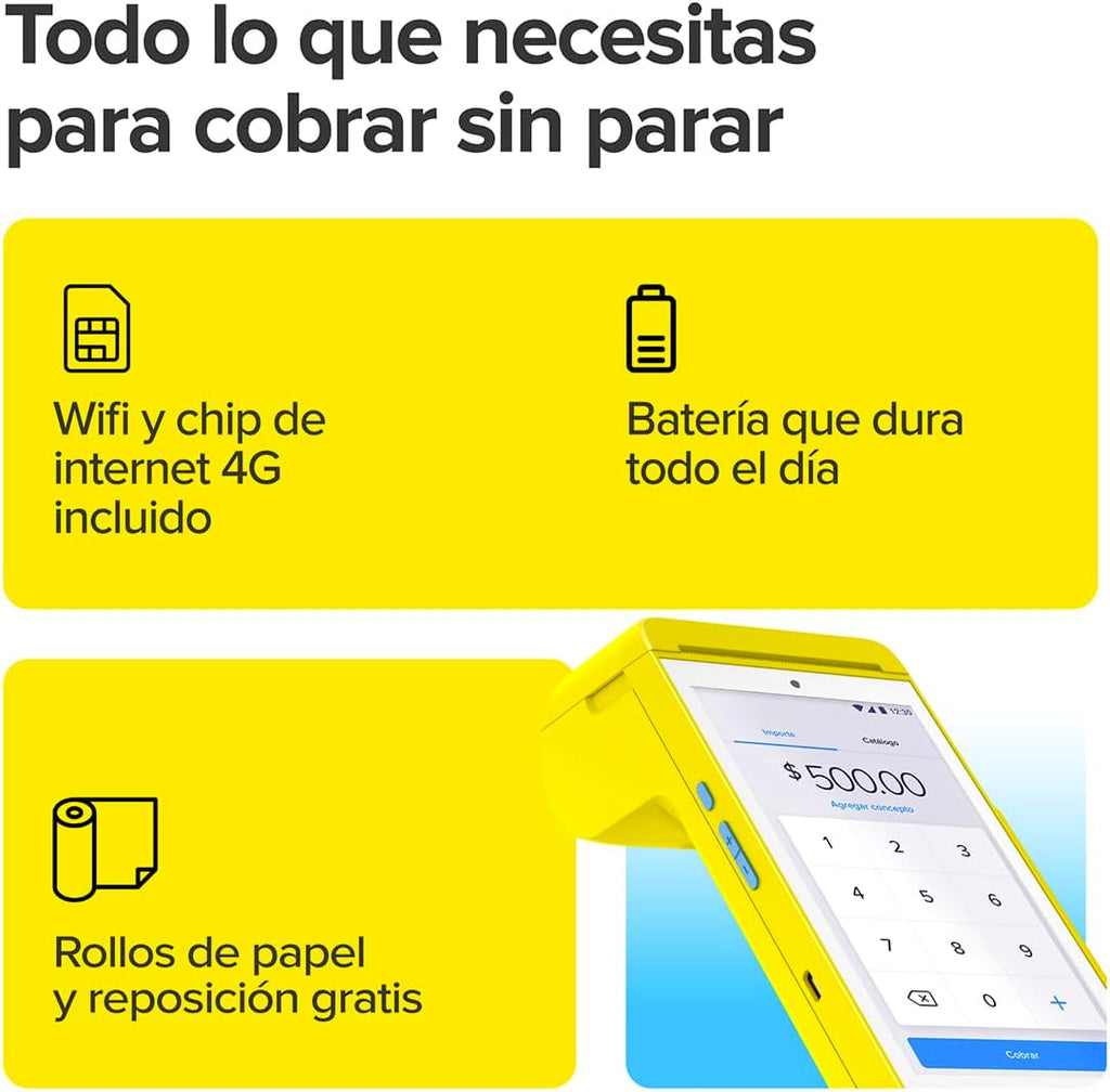 MERCADO PAGO POINT Smart 2, Terminal para Tarjetas con Internet Gratis