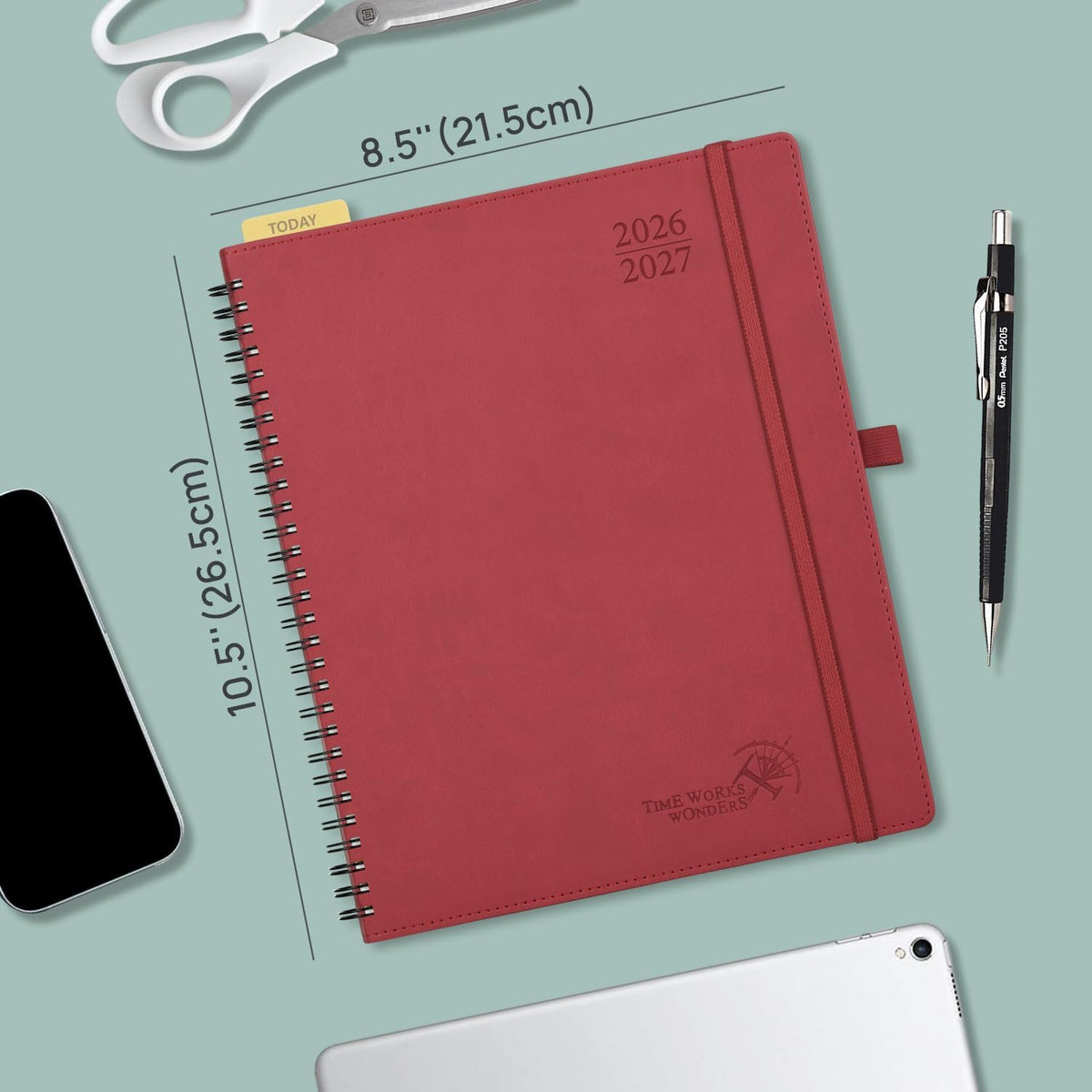 POPRUN Agenda Semanal 2027, 22,5 x16,5 cm Calendario, Planificador Diario