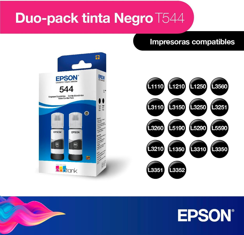 Epson Ecofit Botellas de Tinta Color Negro T544 2 Unidades