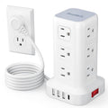 SMALLRT 1.98M Regleta Torre Multicontacto, Extension Electrica USB C Blanco
