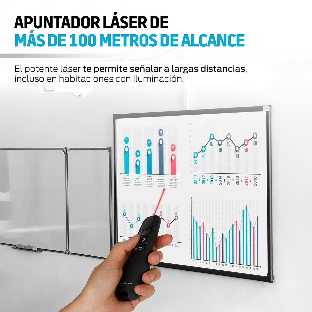 Redlemon Apuntador Láser para Presentaciones Inalámbrico USB con Estuche