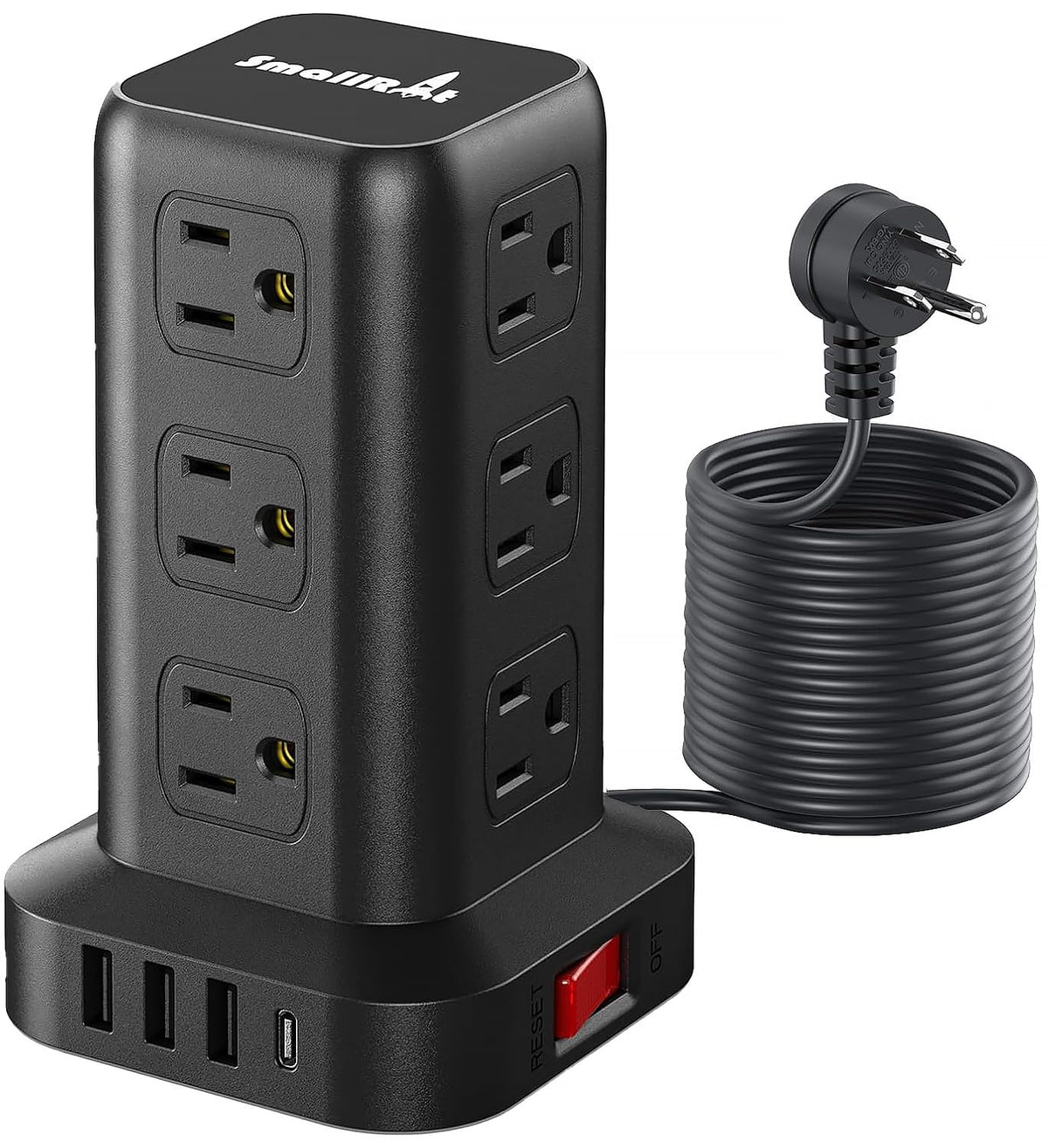 SMALLRT 1.98M Regleta Torre Multicontacto, Extension Electrica USB C Blanco