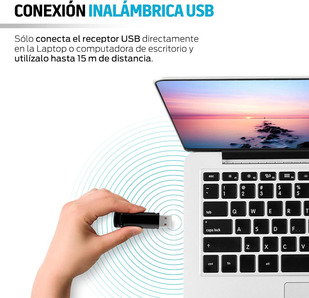 Redlemon Apuntador Láser para Presentaciones Inalámbrico USB con Estuche