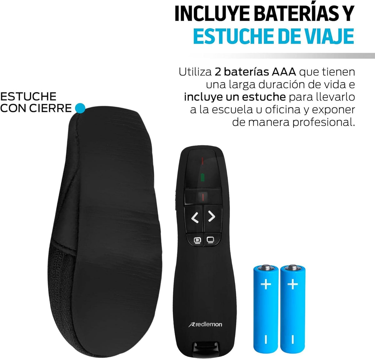 Redlemon Apuntador Láser para Presentaciones Inalámbrico USB con Estuche