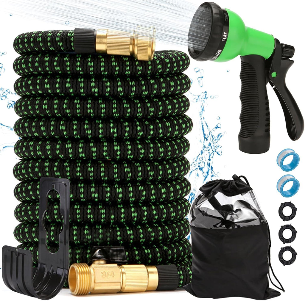 Manguera para Jardin Expandible Mangueras Flexibles Jardín Tubo de Agua Retráctil Tubos de Expansión Prueba de Fugas Multifuncional para Riego Plantas Lavado de Coche Mascotas Ducha Perro(15 Metros)