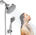 Jasinber Regaderas para Baño Combo de Cabezal de Ducha de Lluvia de Alta Presión de 6" Ducha de Mano,Regadera de Telefono con Manguera de 1,5 Metros y Cabezal Giratorio Ajustable (Cromo)